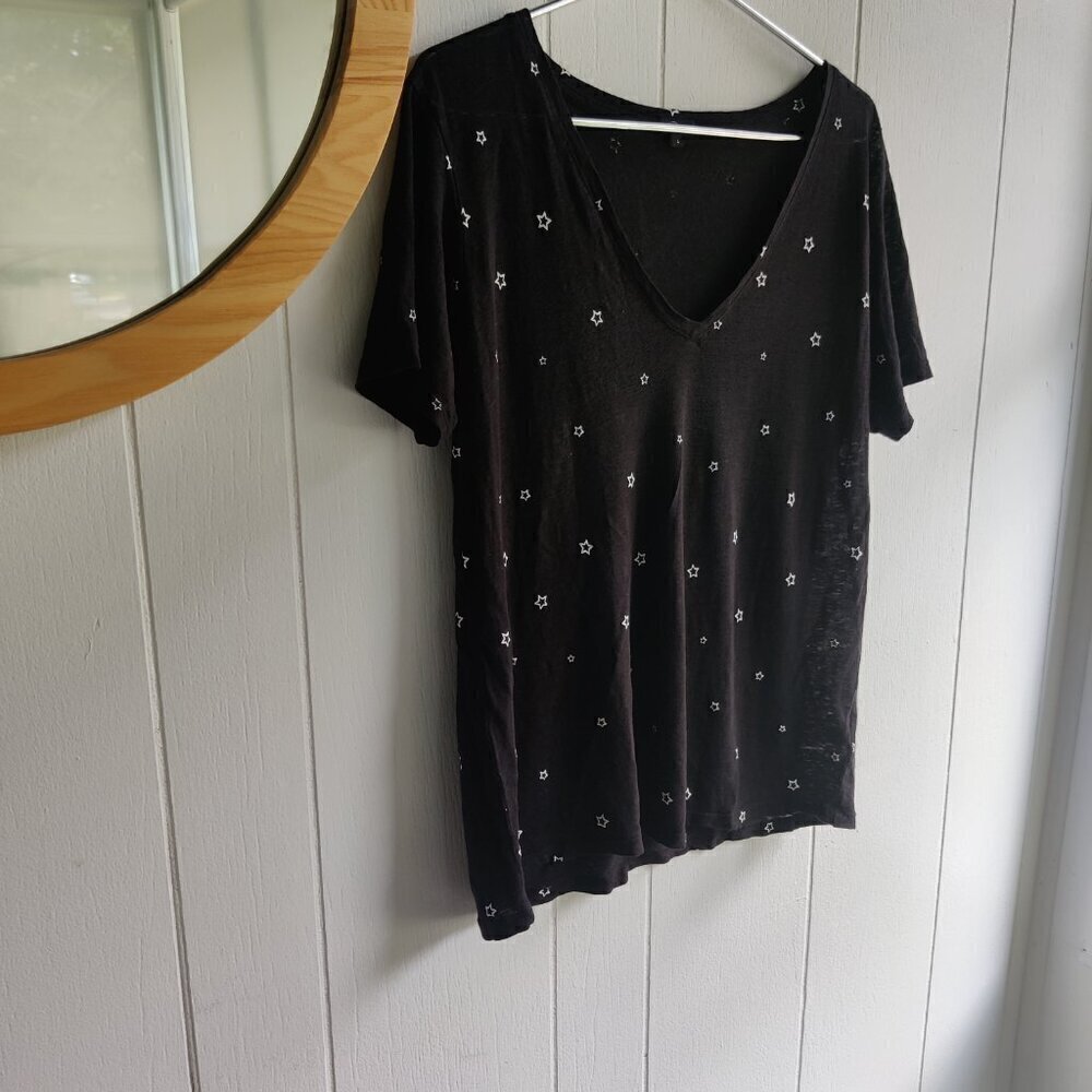 Rails Soft Tee In Black With Emblazoned White Sta… - image 3